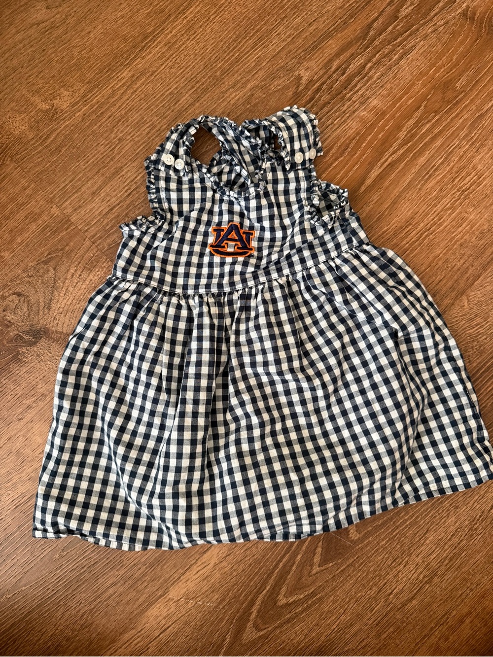 Auburn University Navy & White Gingham Kids Dress